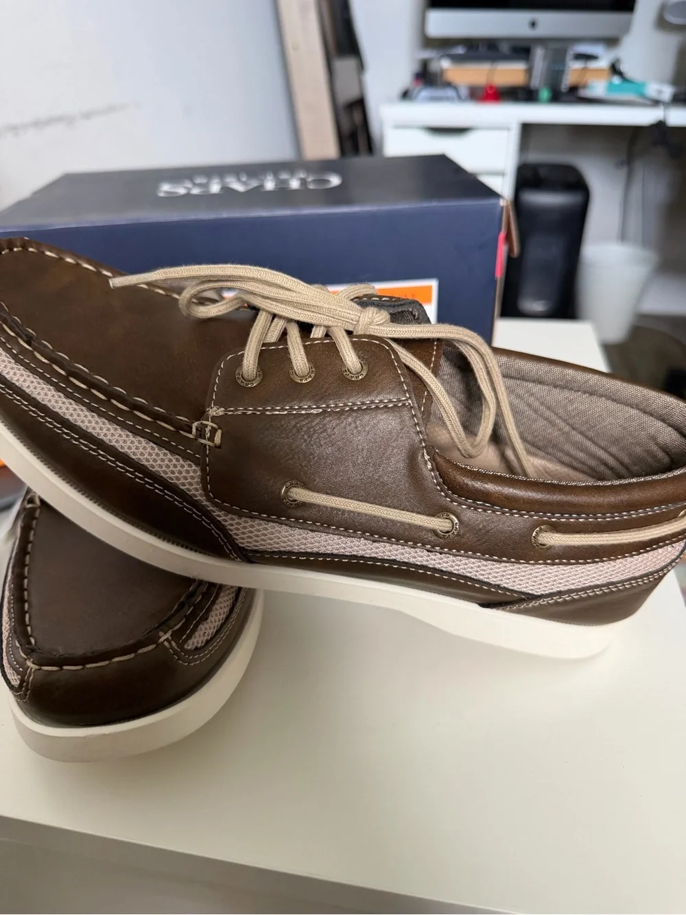 Chaps Brown and Tan Men's Boat Shoes